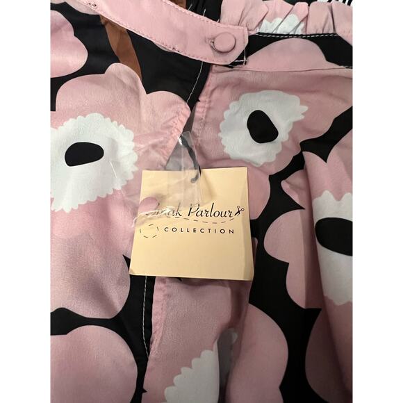 Smak Parlour Pink Black Florals Girl Talk Sheath Dress S NWT - Picture 7 of 9